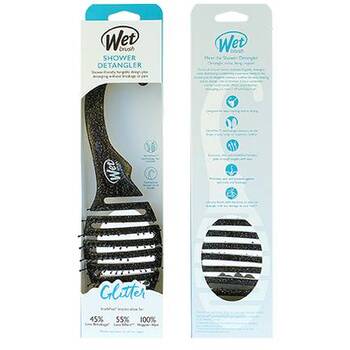 Shower Detangler Glitter Black - Kartáč na vlasy do sprchy